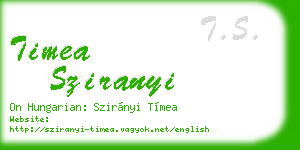 timea sziranyi business card