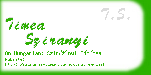 timea sziranyi business card